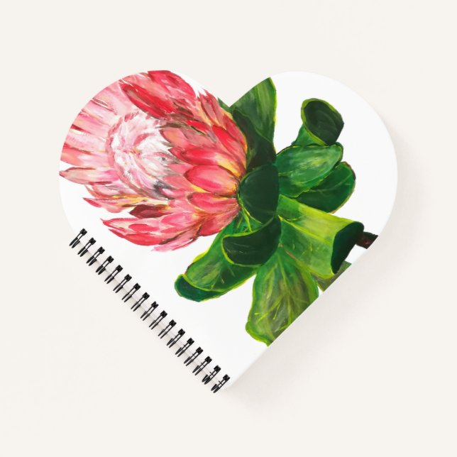 Rosa Protea, Königliche Protea Blume, tropisch, af Notizbuch (Vorderseite)
