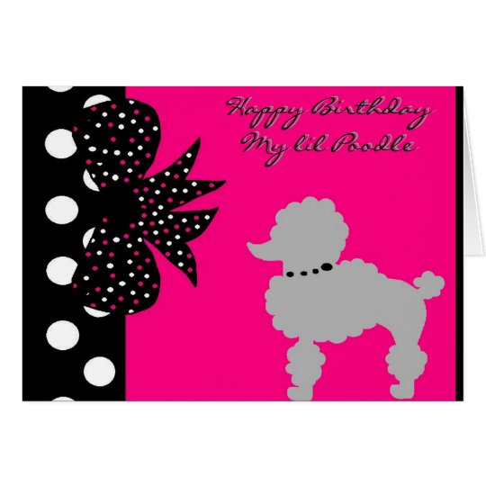 Rosa Pudel-Geburtstag Karte