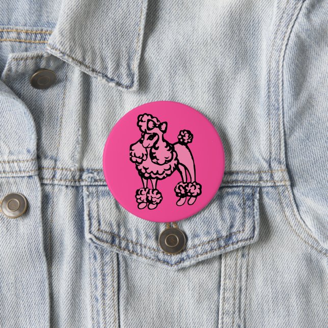 Rosa Pudel-Knopf Button (Beispiel)