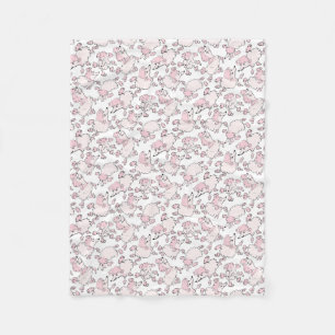 Rosa Pudel-Muster Fleecedecke