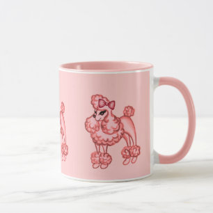 Rosa Pudel Tasse