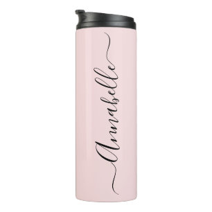Rosa Puder-Blush personalisierter Name Thermosbecher