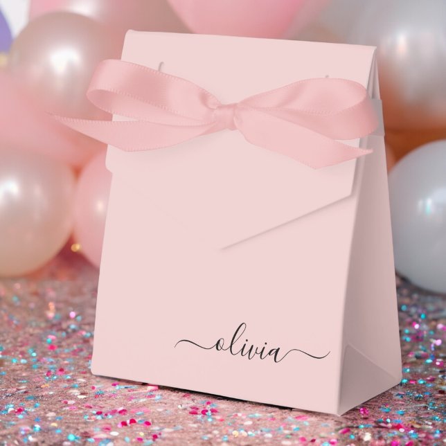 Rosa Puderrosa Mädchen-Schrift-Monogramm-Name Mode Geschenkschachtel (Von Creator hochgeladen)