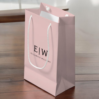 Rosa Puderrosa Moderne Schrift Mädchen-Monogramm-N Kleine Geschenktüte