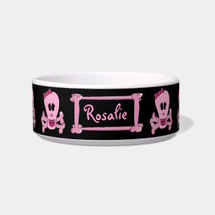 Rosa Punkschädel mit Bogen-personalisierter Napf