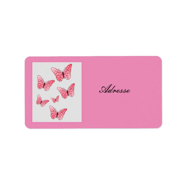 Rosa Punkte Adressaufkleber (Vorne)