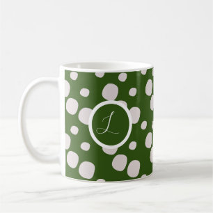 Rosa Punkte auf Blattgrün Anfangs Kaffeetasse