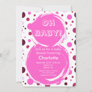 Rosa Punkte Baby Shower Einladung