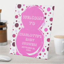 Rosa Punkte Baby Shower Einladung