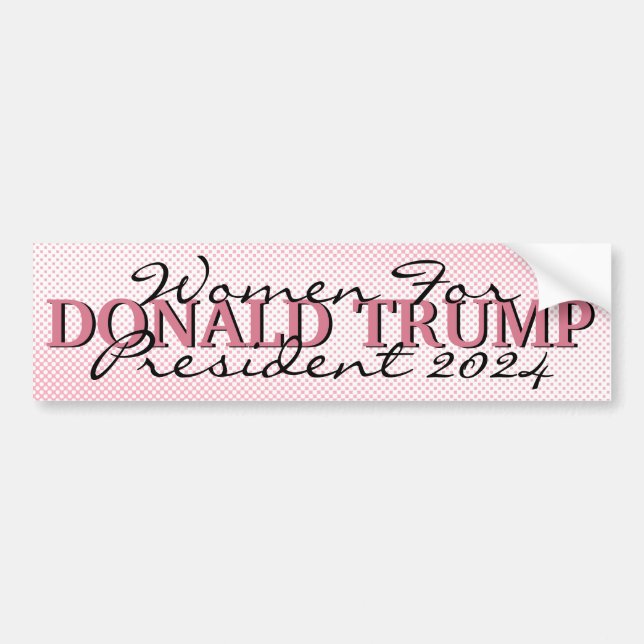 Rosa Punkte Frauen für Donald Trump-Autoaufkleber Autoaufkleber (Vorne)