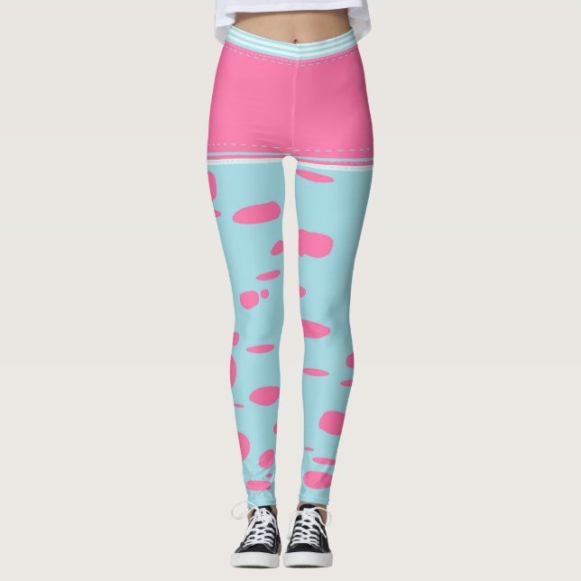 rosa Punkte Leggings (Vorderseite)