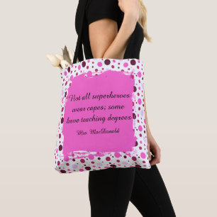Rosa Punkte-Lehrerdankeschön-Geschenk Tasche