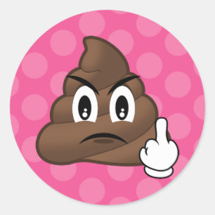 Rosa Punkte Middle Finger Kack Emoji Stickers