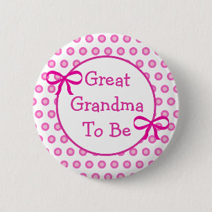Rosa Punkte Oma-to-be-Baby-Party  Button