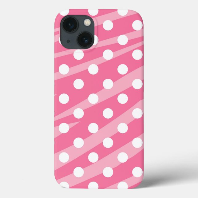 Rosa Punkte Zebra Print Case-Mate iPhone Hülle (Rückseite)
