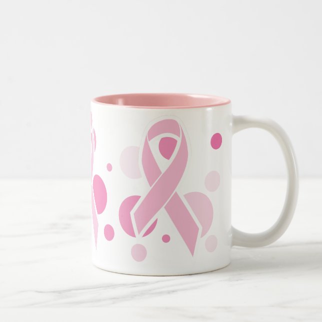 Rosa punktiert Kaffee-Tasse Zweifarbige Tasse (Rechts)