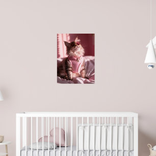 Rosa Purfektion: Chic Cat im Stil Poster
