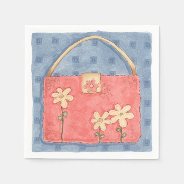 Rosa Purpurrot - Papier Napkins Serviette (Vorderseite)
