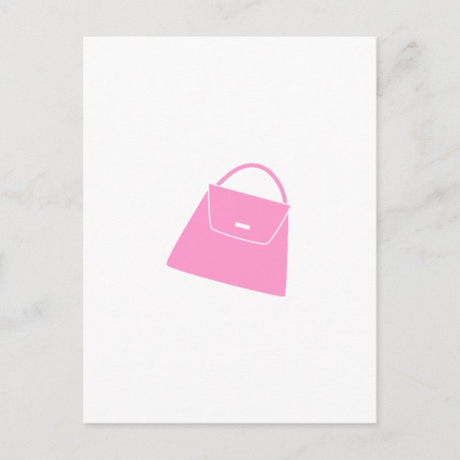 Rosa Purse Postkarte (Vorderseite)