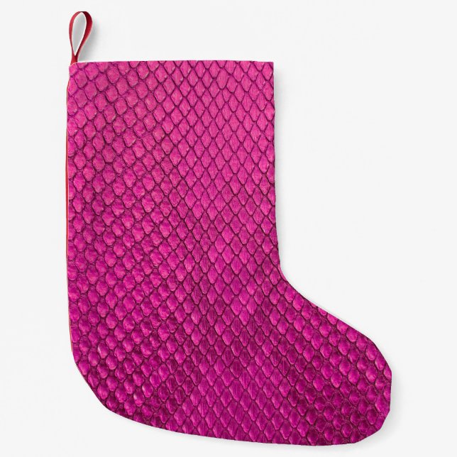 Rosa Python Schlange Hautstruktur Kleiner Weihnachtsstrumpf (Vorderseite)