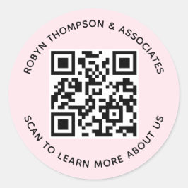 Rosa QR-Code-Aufkleber Runde Firmennamen-Labels Runder Aufkleber