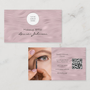 Rosa QR-Code-Foto-Make-up Visitenkarte