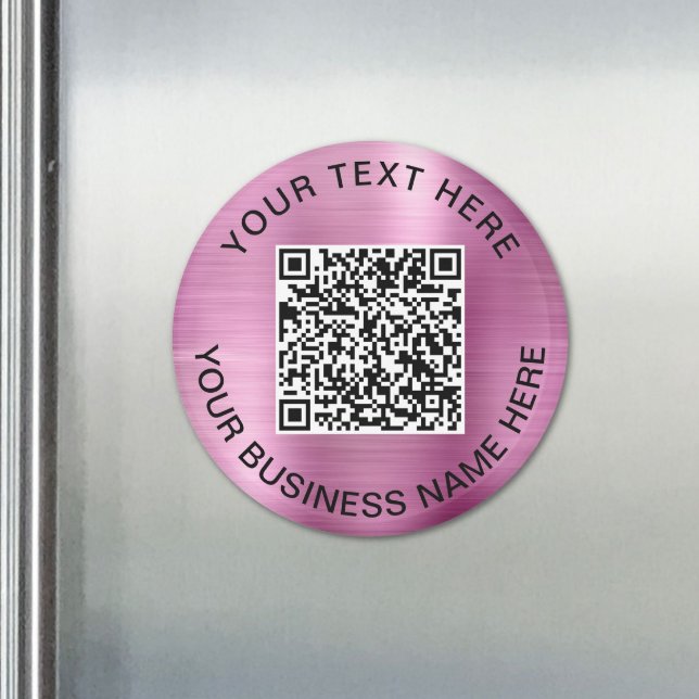 Rosa QR-Code-Geschäftsförderung Magnet (Pink QR Code Business Promotional Magnet)