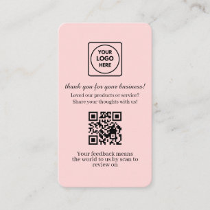 Rosa QR Kundenfeedback Individueller Link für Be Visitenkarte