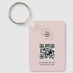 Rosa QR-Logo Kontakt teilen Minimal Business Desig Schlüsselanhänger