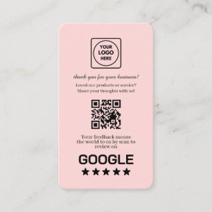Rosa QR mit Schimmer Benutzerdefiniertes Google Visitenkarte