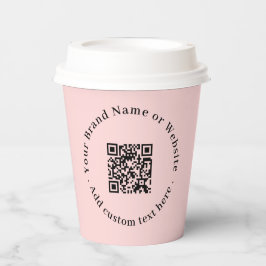 Rosa QR | Modernes Geschäftliches Werbedesign Pappbecher