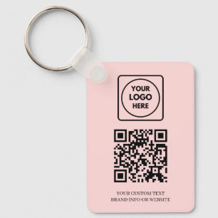 Rosa QR   Professionelles Business-Logodesign Schlüsselanhänger
