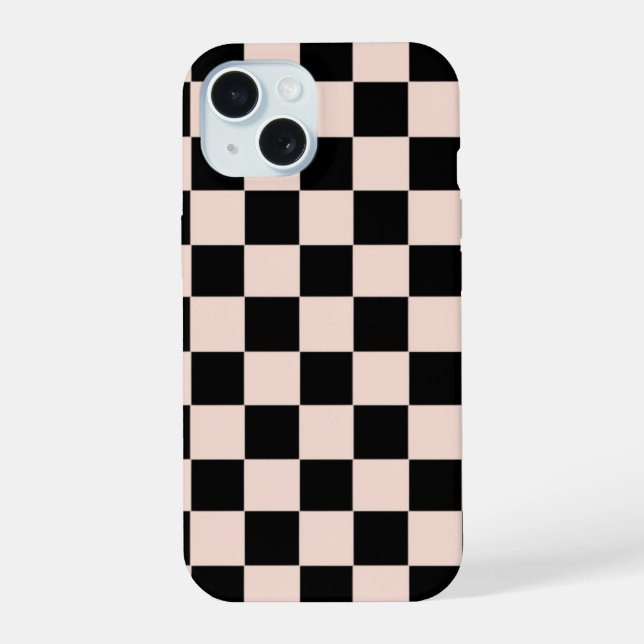 Rosa Quadrat iPhone 15 Hülle (Rückseite)