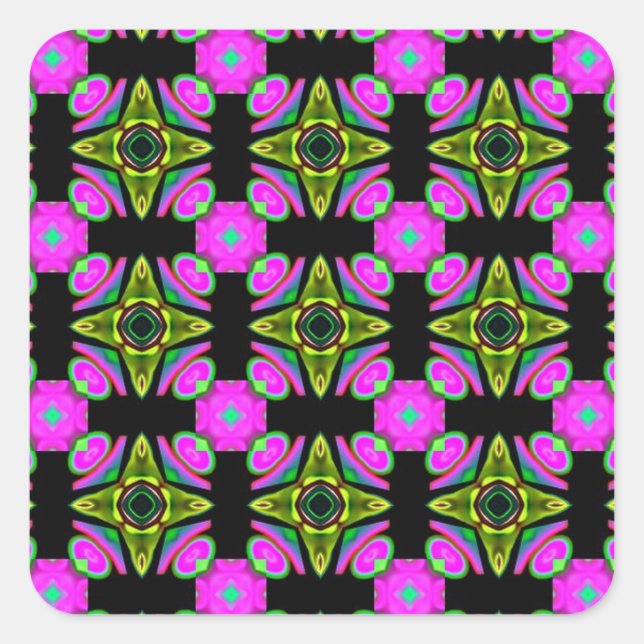 Rosa Quadrat Quadratischer Aufkleber (Vorderseite)