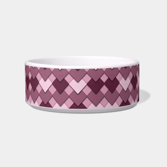 Rosa Quadrat- und Diamant-Harlekin-Muster Napf (Vorderseite)