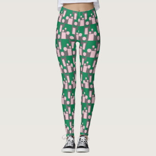 Rosa Quadrate und Punkt-Leggings Leggings