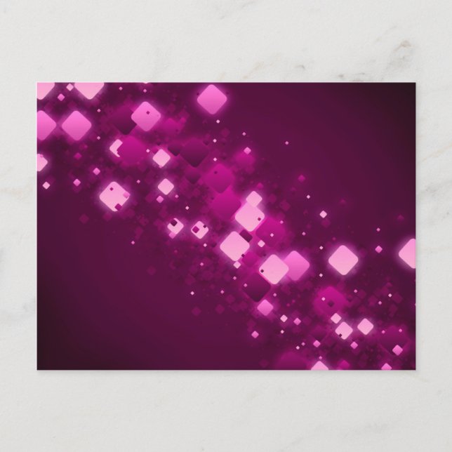 Rosa Quadratzelle Postkarte (Vorderseite)