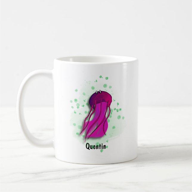 Rosa Qualle Aquarell Kaffeetasse (Links)