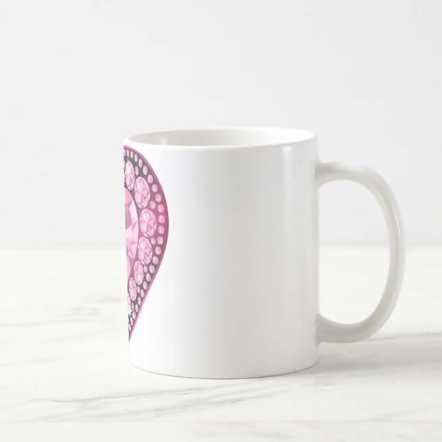Rosa Quartz Gem Herz Kaffeetasse (Rechts)