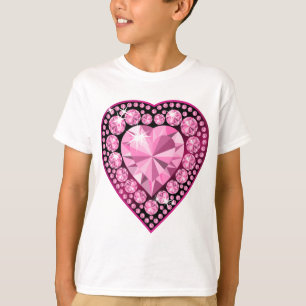 Rosa Quartz Gem Herz T-Shirt