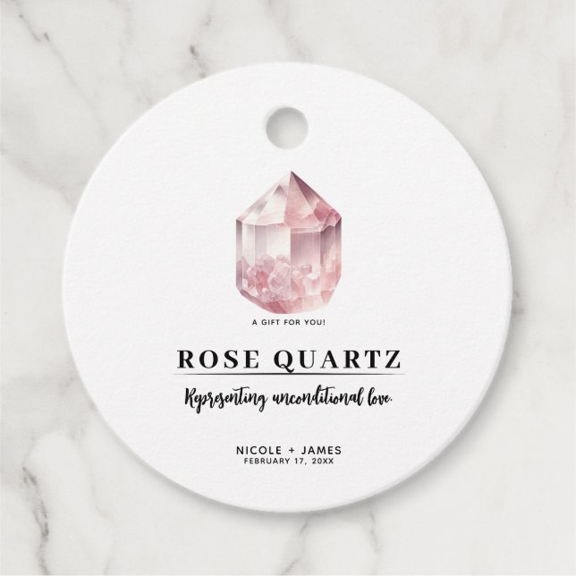 Rosa Quarz Liebe Crystal Wedding Geschenkanhänger (Vorderseite)
