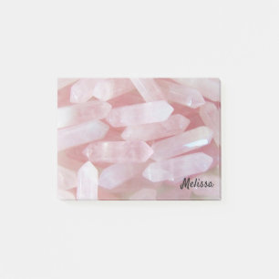 Rosa Quarzkristalle Personalisieren Name Post-it Klebezettel