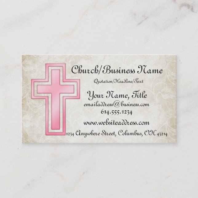 Rosa quere christliche religiöse Geschäfts-Karten Visitenkarte (Vorderseite)