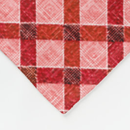 Rosa Quertartan kariert mit leichtem, rauem Relief Fleecedecke