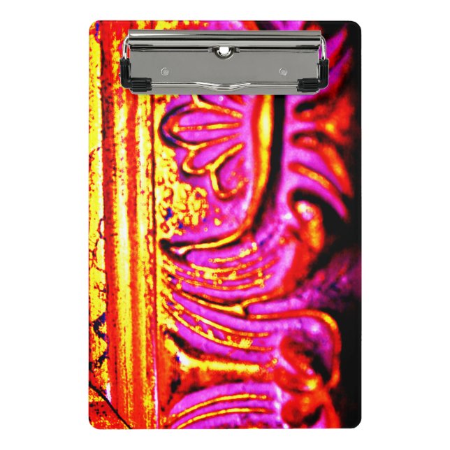 Rosa Rahmen Mini Klemmbrett (Vorderseite)