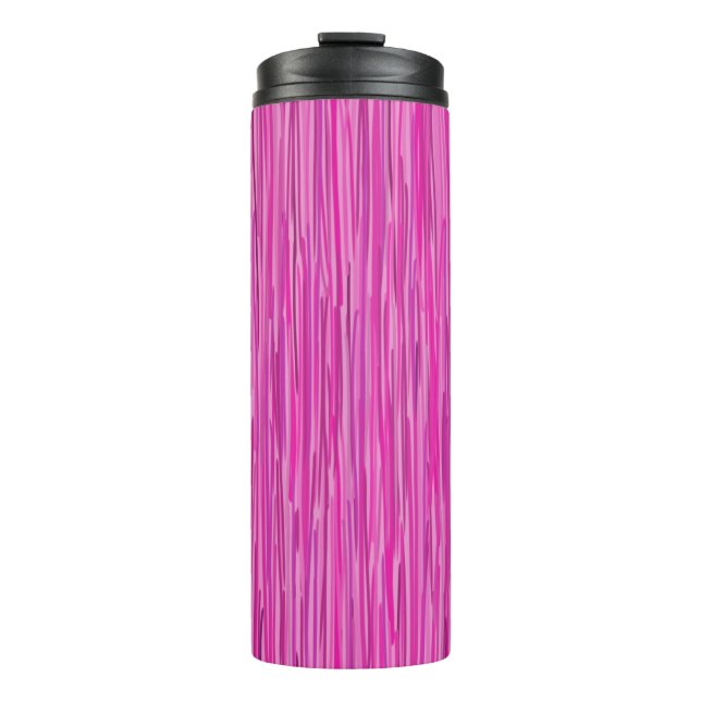 Rosa Rain Vertikale Strickkunst Thermosbecher (Vorderseite)