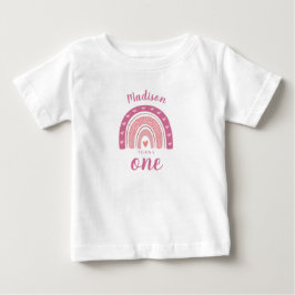 Rosa Rainbow Boho Erster Geburtstag Baby T-shirt