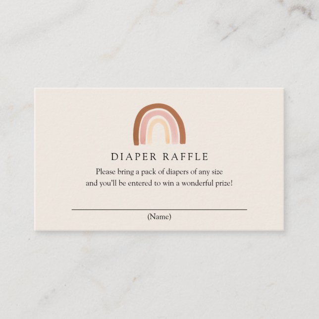 Rosa Rainbow Diaper Raffekarte Begleitkarte (Vorderseite)