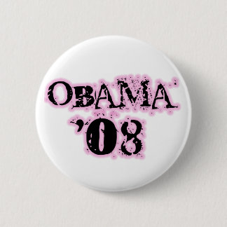 Rosa Rand-Knopf Obama 08 Button