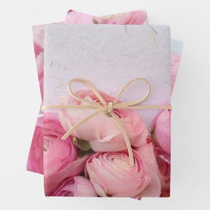 Rosa Ranunculus Geschenkpapier Set